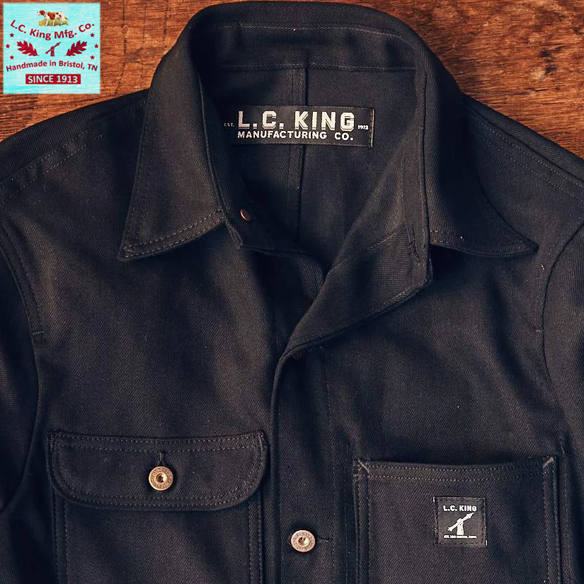 LC King Made in USA Black Denim Chore Coat