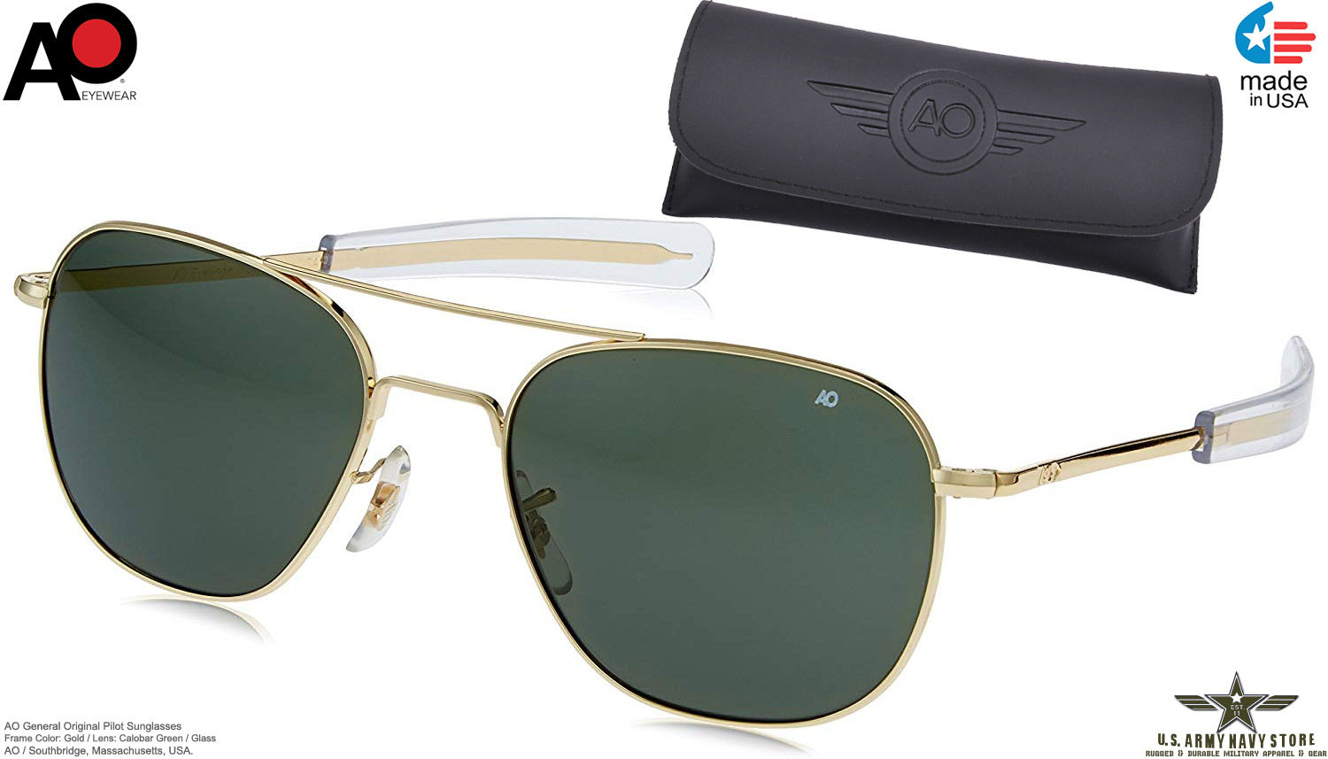 AO Original Pilot / Gold / 52 / Bayonet / AO SkyMaster™ True-Tone™ Green / Glass