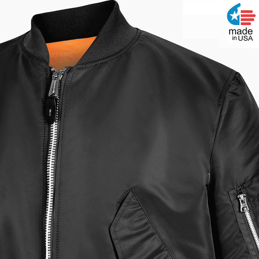 Valley Apparel MA1 Flight Jacket Black / Made in USA