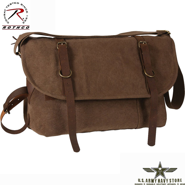 Vintage Canvas Explorer Messenger Bag