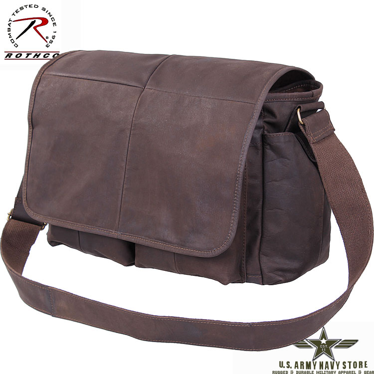 Brown Leather Classic Messenger Bag