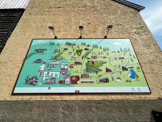 Illustrasjon av områdekart på Sverresborg Museum av Desell Design