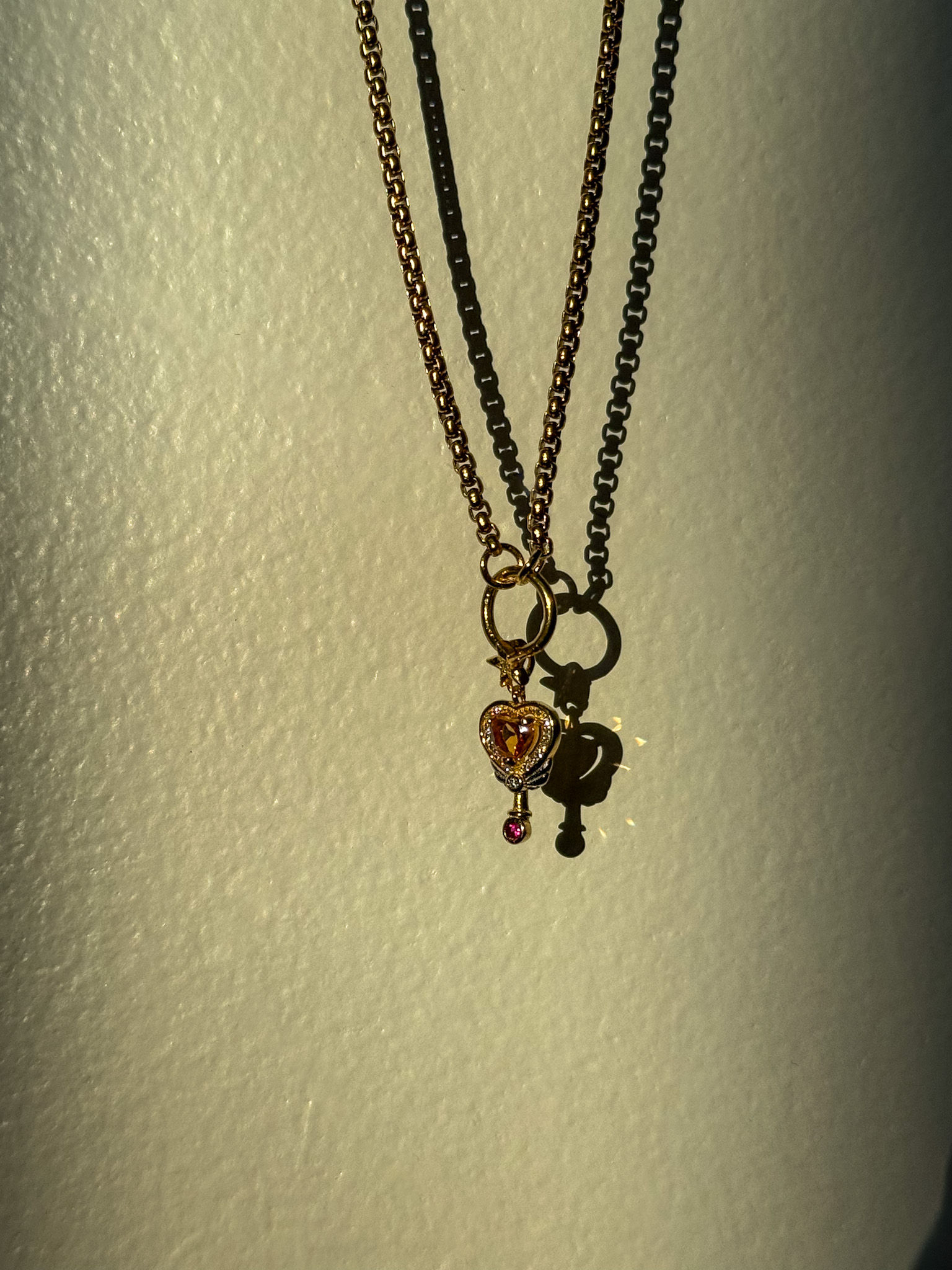 Gold Venus Citrine Wand Box Chain