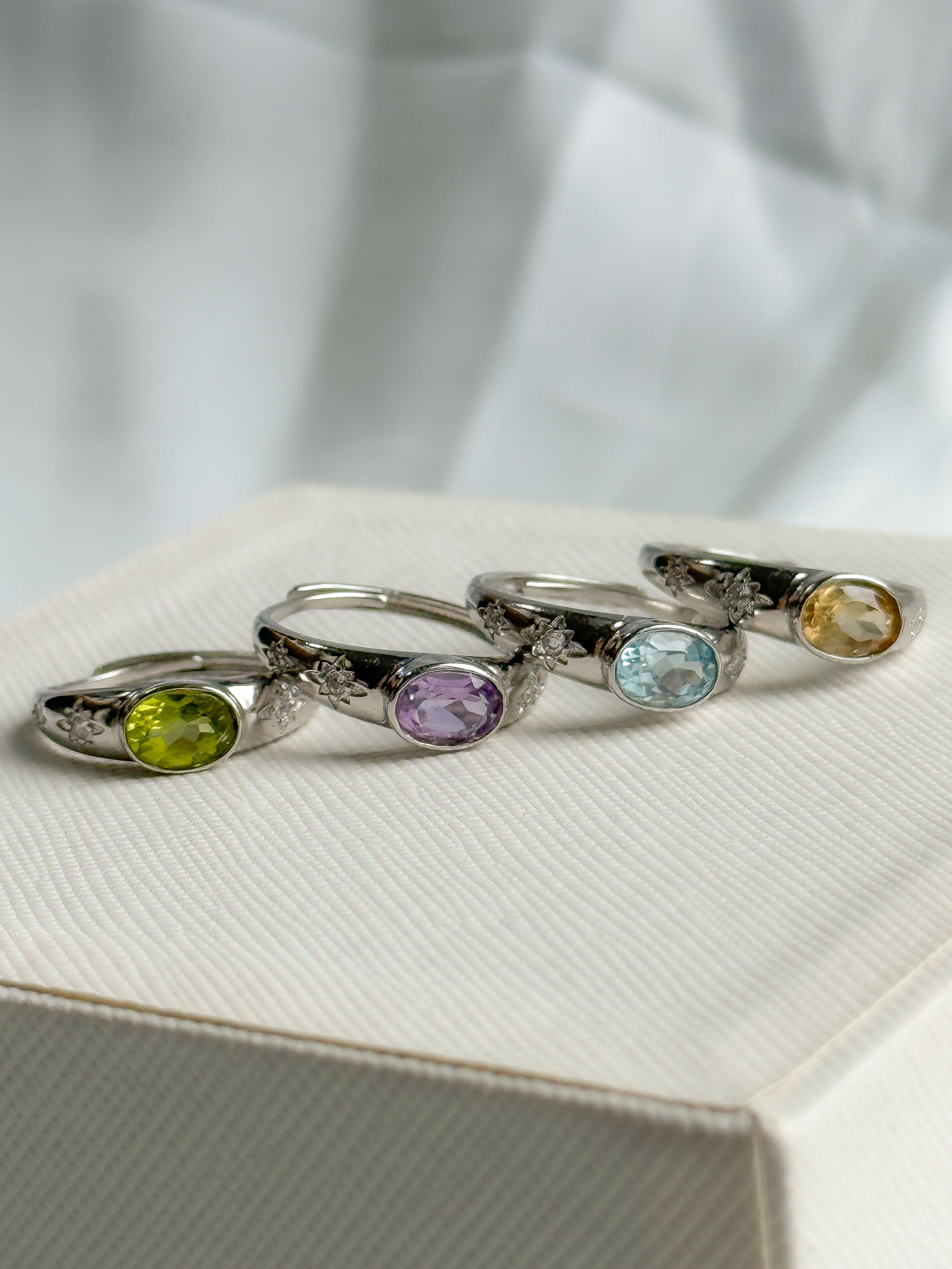 Sterling Silver Constellation Adjustable Ring