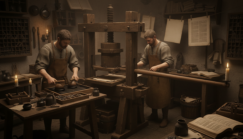Gutenberg’s press turned communication into a repeatable craft.