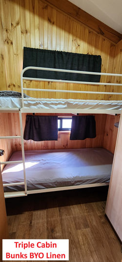 Deluxe Triple Cabin - Bedroom 3 - Bunk Beds - BYO Linen