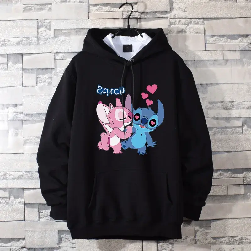 Miniature :  Stitch Disney Couple Pull À Capuche Lâche Hiver Kawaii