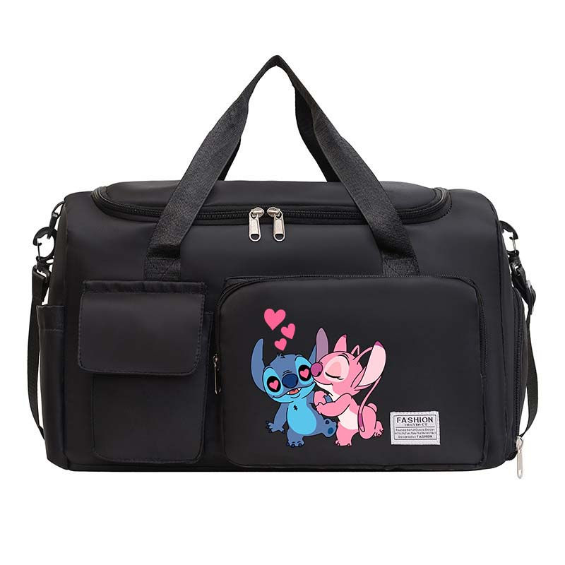Miniature : Disney Stitch Cartoon Tote Travel Bag Large Capacity Clothes Storage Bags Gym Du