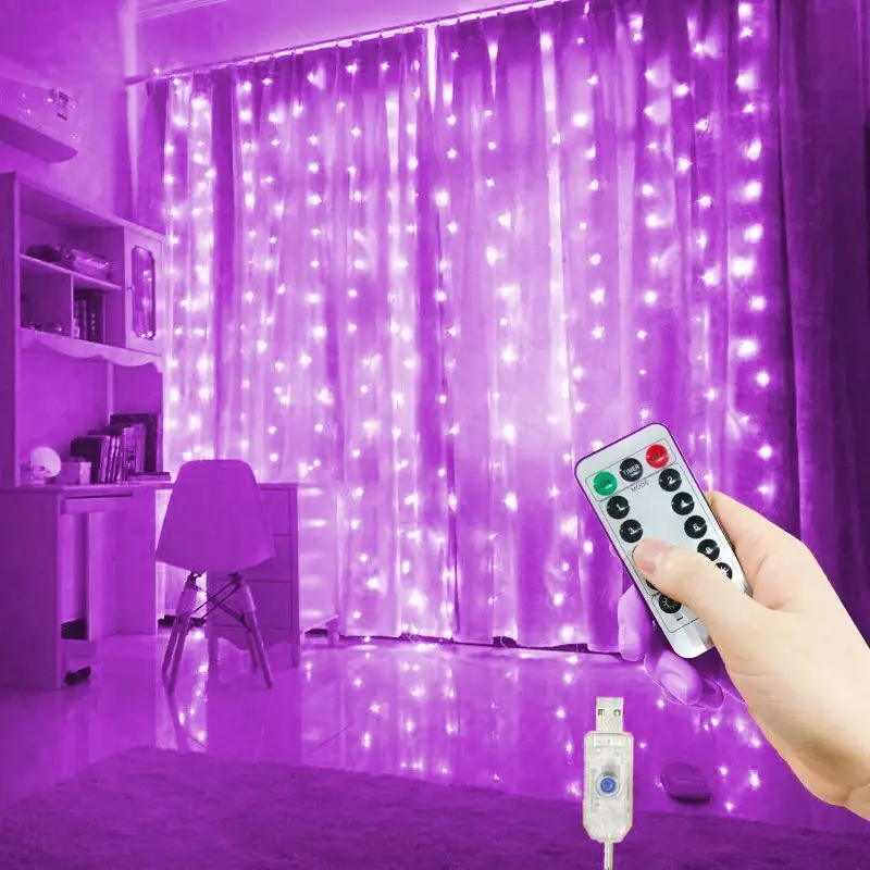 Miniature : Halloween Garland Fairy Light Outdoor Garden Light String 8 Mode USB Curtain Lig