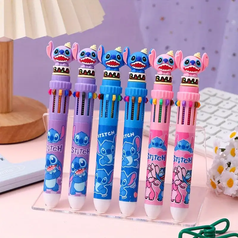 Miniature : Stitch ten-color ballpoint pen cartoon shape multi-color pen student color marke