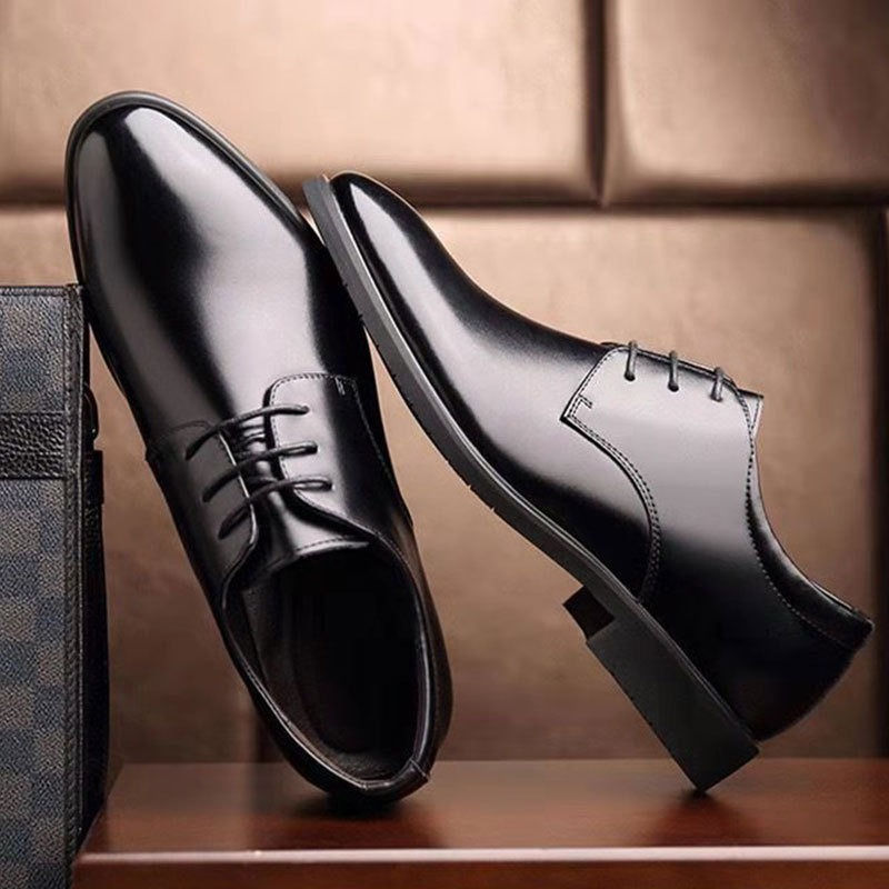 Miniature : Chaussures en cuir pour hommes à lacets Oxfords printemps automne 
