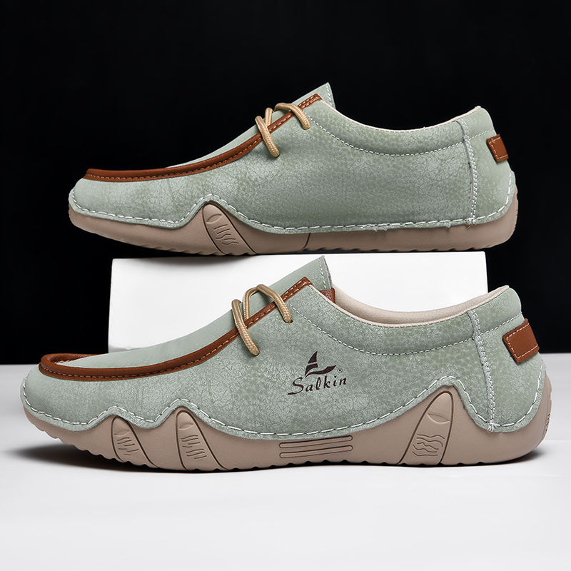 Miniature : Chaussures en cuir faites à la main pour hommes, baskets décontractées, Desig