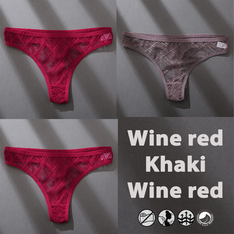 Miniature : 3 pièces/ensemble culottes Sexy string sous-vêtements en dentelle femmes