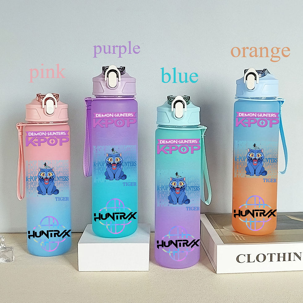Miniature : 750ML K-pop Demon Hunters HUNTR X Rumi Mira Zoey Jinu Celine Kpop Plastic Water 