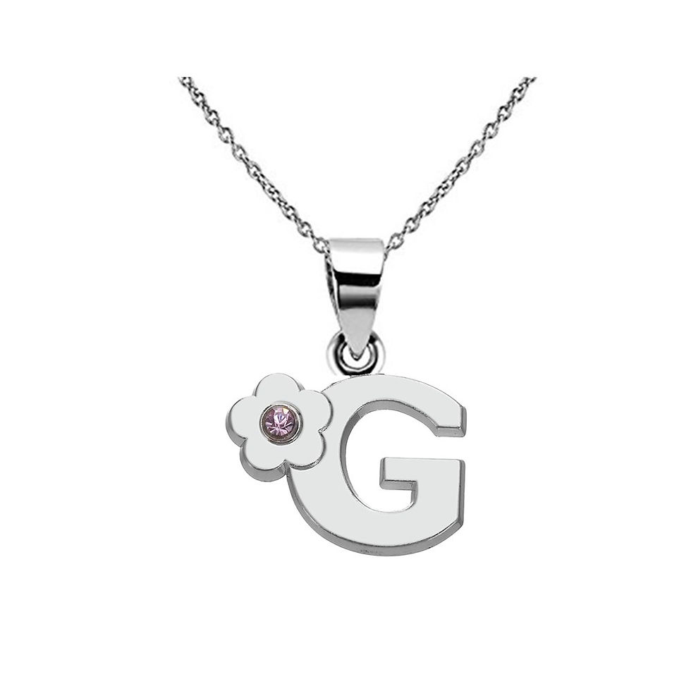 Miniature : My Shape Initials Flower Letter Name Necklace for Girls Children's Alloy Crystal