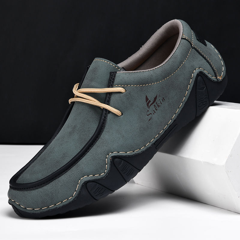 Miniature : Chaussures en cuir faites à la main pour hommes, baskets décontractées, Desig