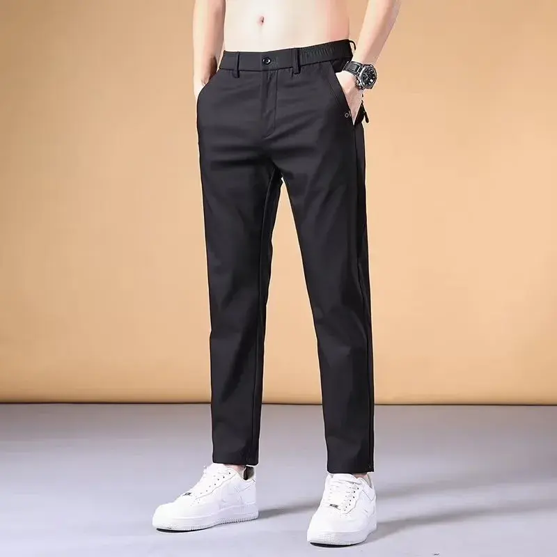 Miniature : Pantalon d'été fin et décontracté pour homme, coupe ample, pleine longueur, 