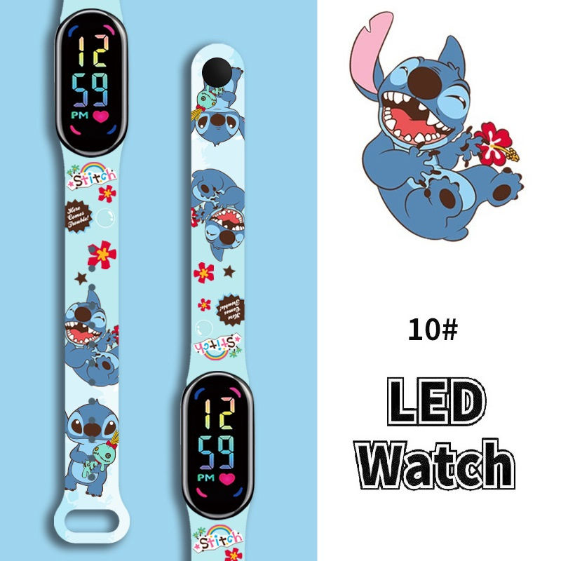 Miniature : Montre Stitch pour enfants, filles, étanche, sport, écran tactile