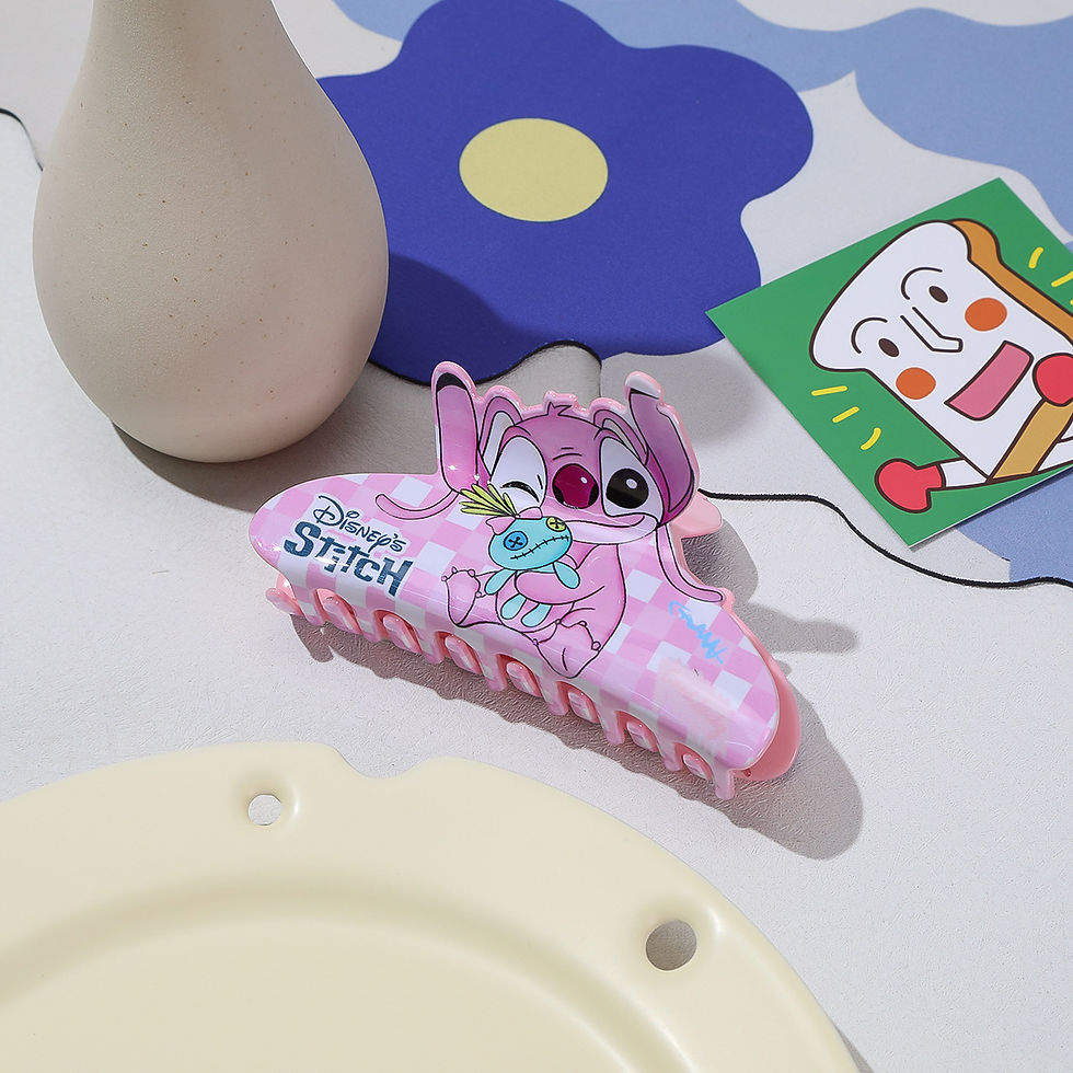 Miniature : Stitch Acrylic Hair Sewn Claw Clip Cartoon Angel Hairclip Lilo & Stitch Anime Pe