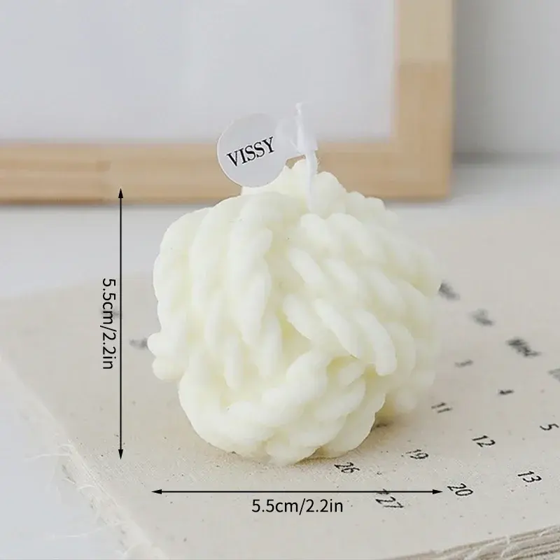 Miniature : Bougie aromatique parfumée en boule de laine, décoratives, Parfumées créatives