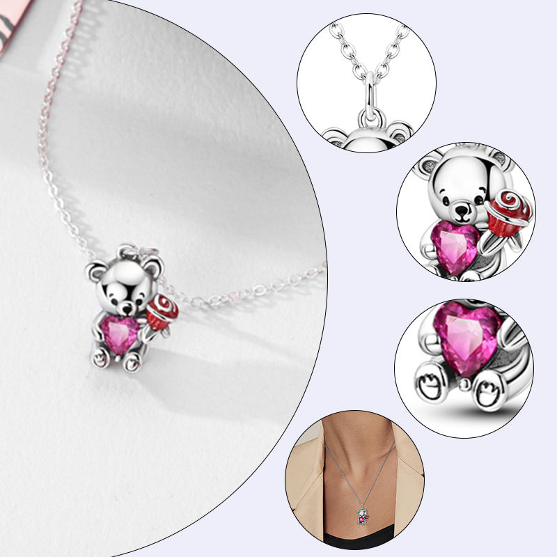 Miniature : 2025 New 925 Sterling Silver Necklace Zircon Heart Butterfly Simple Necklaces Fo