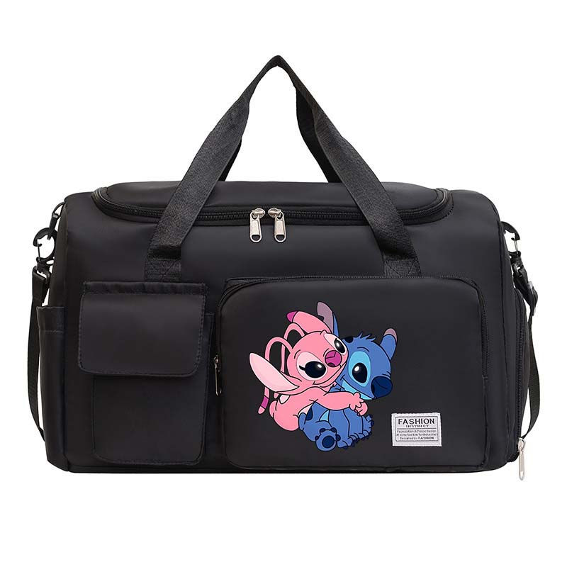 Miniature : Disney Stitch Cartoon Tote Travel Bag Large Capacity Clothes Storage Bags Gym Du