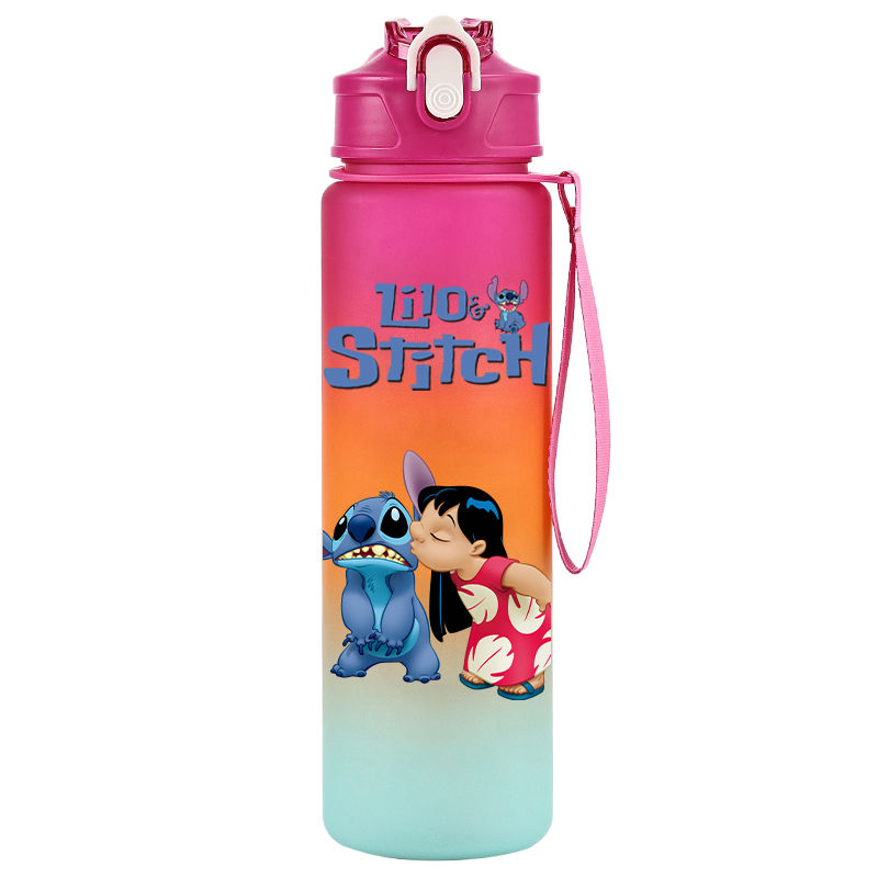 Miniature : 750Ml Disney Lilo Stitch Plastic Straw Water Cup Sports Water Bottle High Value 