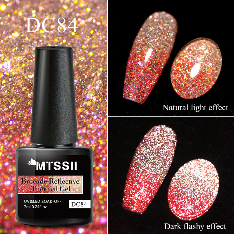 Miniature : Mtssii 7ML Luminous Thermal Cat Eye Magnetic Gel Nail Polish Glow In Dark