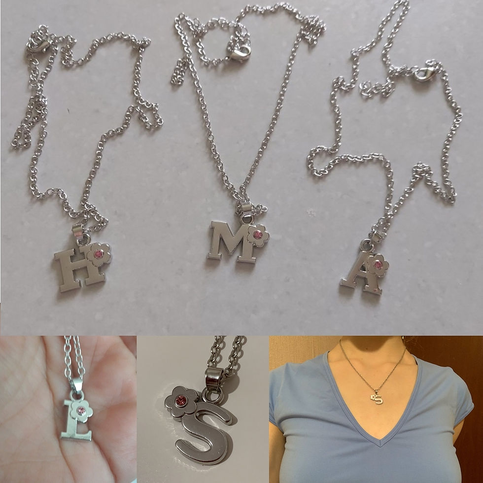 Miniature : My Shape Initials Flower Letter Name Necklace for Girls Children's Alloy Crystal