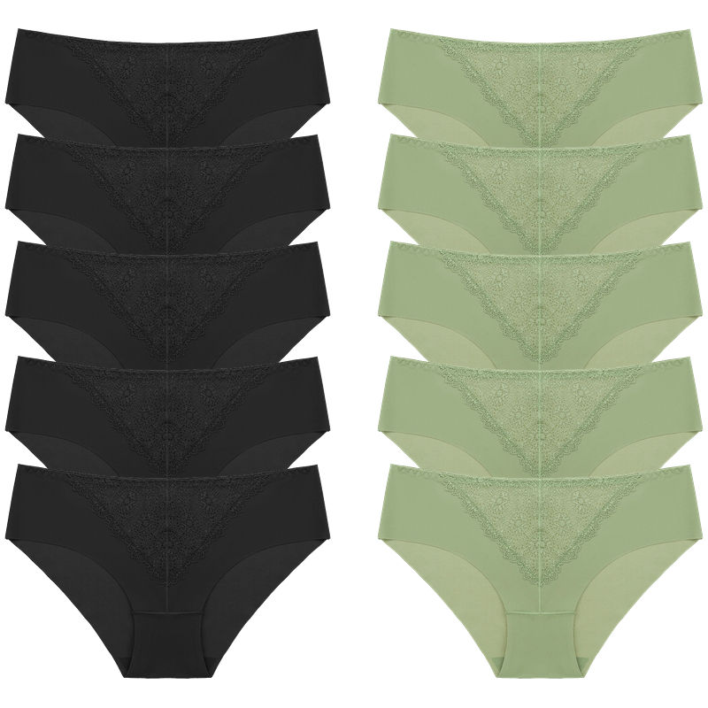 Miniature : BZEL 10PCS/Set Culottes pour femmes Sous-vêtements exquis en dentelle 