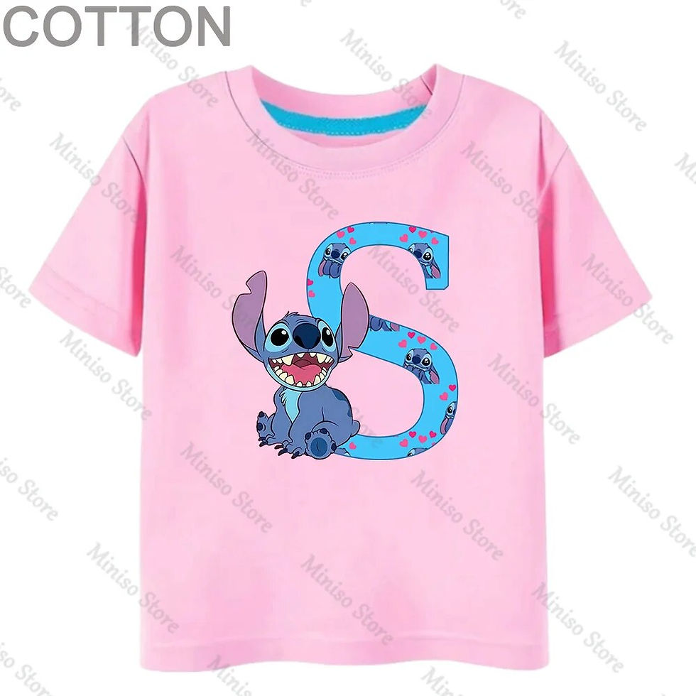 Miniature : T-shirt en coton Stitch Lettre ABC pour enfants