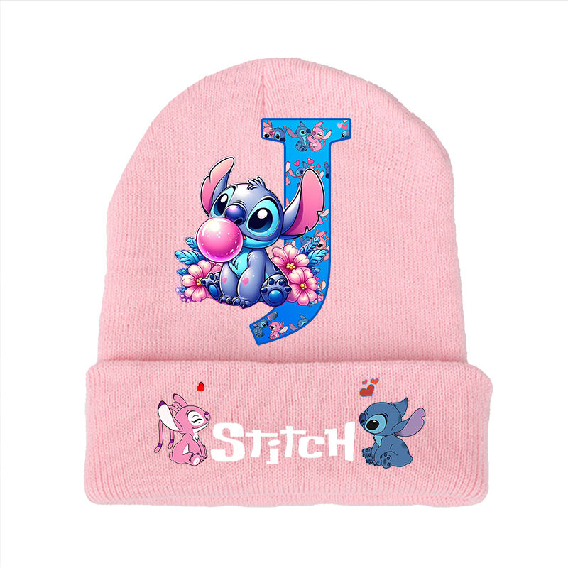 Miniature : Stitch Disney Boys Girls Knitted Hats Children Cartoon Letter Headgear Cotton Wi