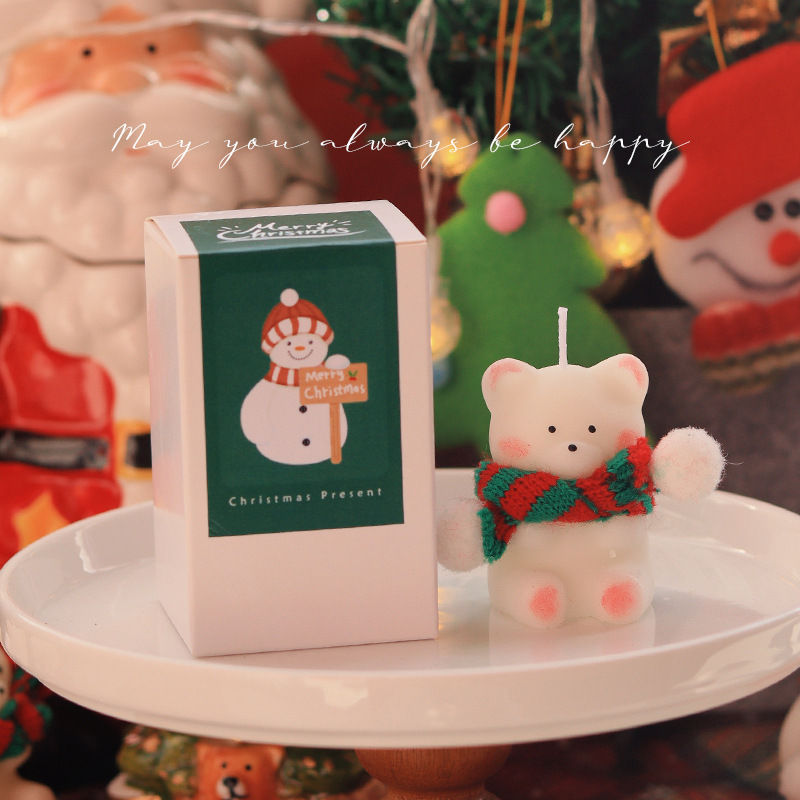 Miniature : Creative Ins Cute Small Bear Candle Anniversaire Cadeaux de Noël Modern