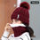 Miniatura: 2PC hiver chaud tricot chapeau ensemble d'hiver chapeau épais peluche coupe-vent