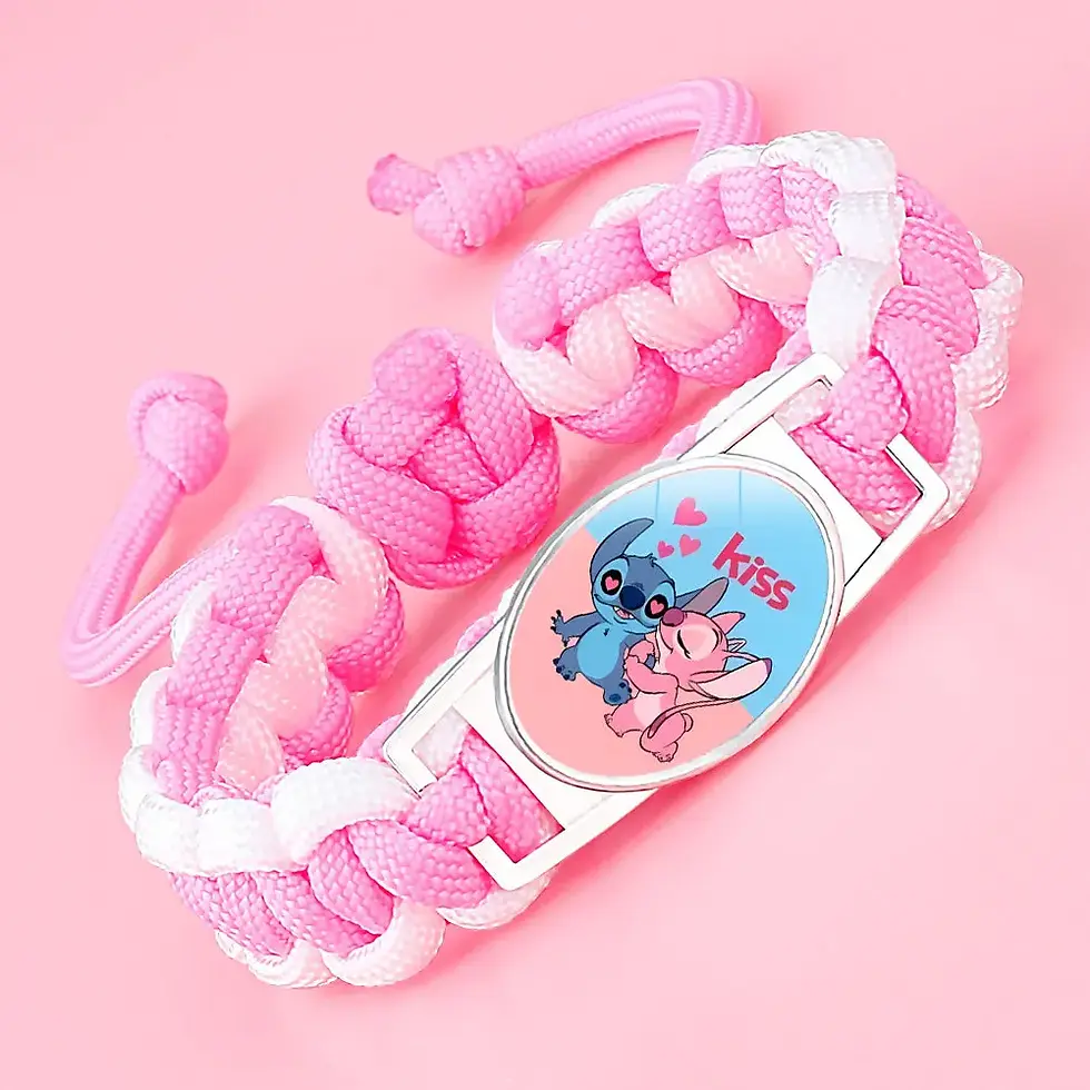 Miniature : Disney Cartoon Lilo & Stitch Bracelet Printed Jewelry Anime Figures Stitch Cute 