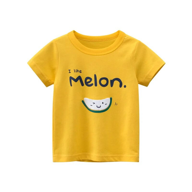 Miniature : T-shirt à manches courtes imprimé pour petite fille,  enfant de 2 à 8 ans, été 