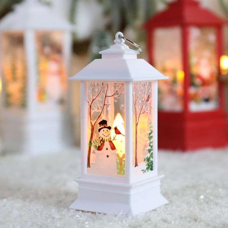Miniature : New Christmas Wind Lamp Candle Table Lamp Small Night Lamp Elderly Snowman Chris