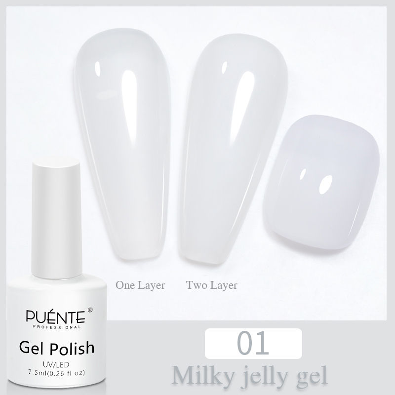Miniature : PUENTE 18ML Vernis à ongles en gel blanc foncé noir pur à haute teneur en pigmen