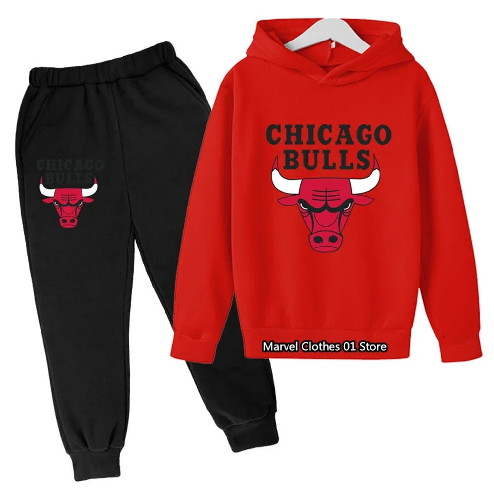 Ensemble de sweat à capuche Chicago pour garçons et filles, printemps et automne