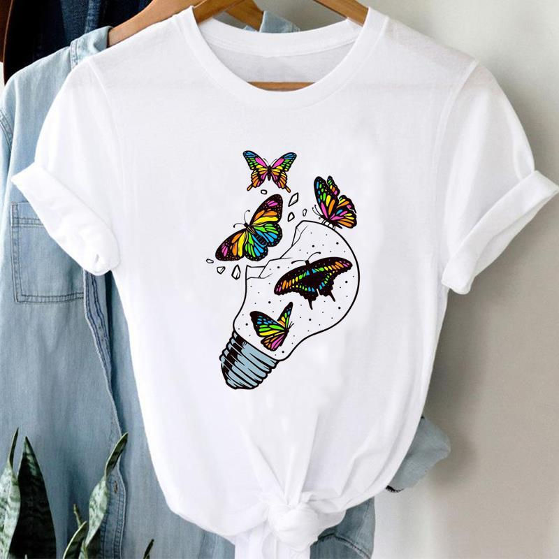 Miniature : Lettres Ins Vêtements Femmes Imprimé Manches Européennes T-Shirts Hauts