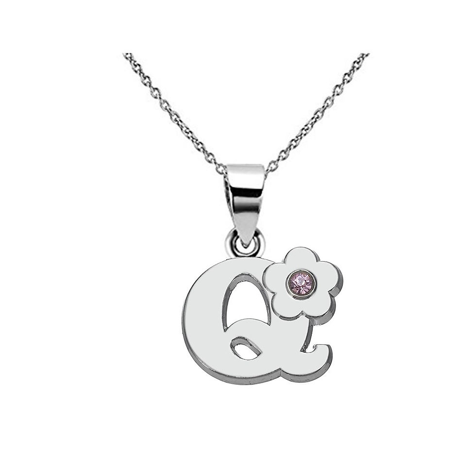 Miniature : My Shape Initials Flower Letter Name Necklace for Girls Children's Alloy Crystal