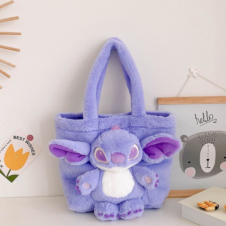 Miniature : Disney New Lilo & Stitch Plush Toys Kawaii Plush Messenger Bag Girl Handbag Anim