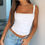Miniatura: New Women Tank Tops Summer Solid Sexy Backless Streetwear Casual Slim Sleeveless