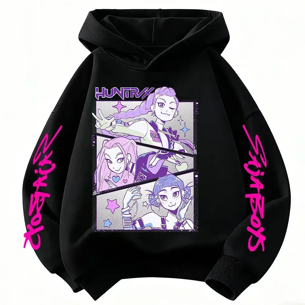 Miniature : KPop Demon Hunters Huntrix Hoodie Kids Clothes Princess Girls Clothing Fashion B
