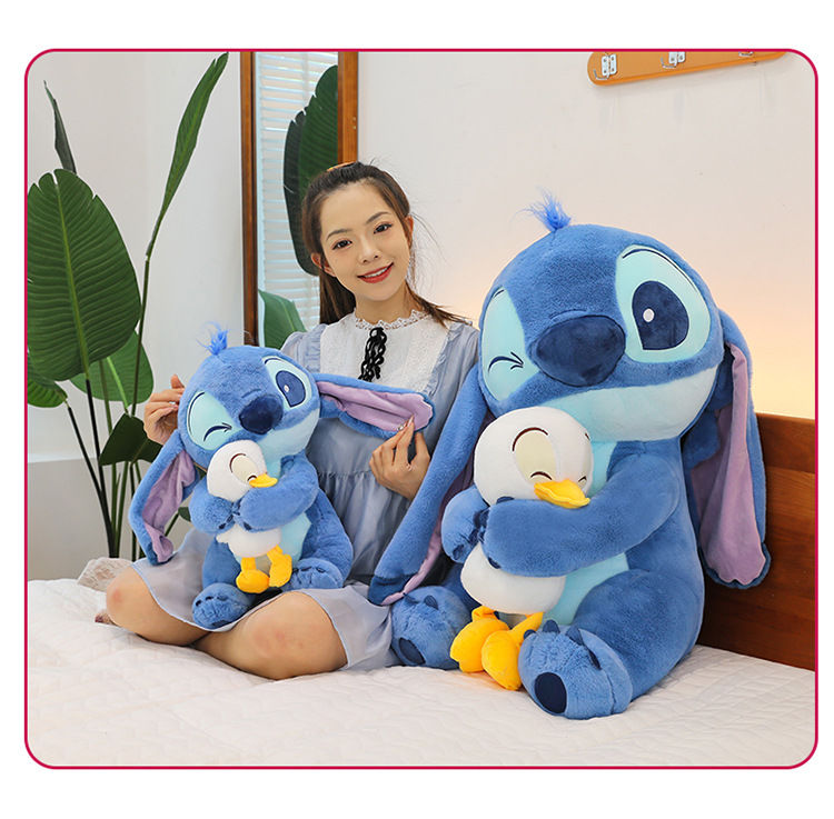 Miniature : Disney Plush Doll Stitch Lilo Doll Cute Duck Stitch Plush Stuffed Toy Christmas 