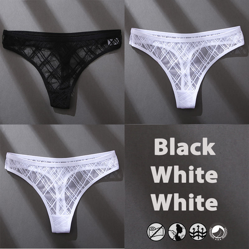 Miniature : 3 pièces/ensemble culottes Sexy string sous-vêtements en dentelle femmes