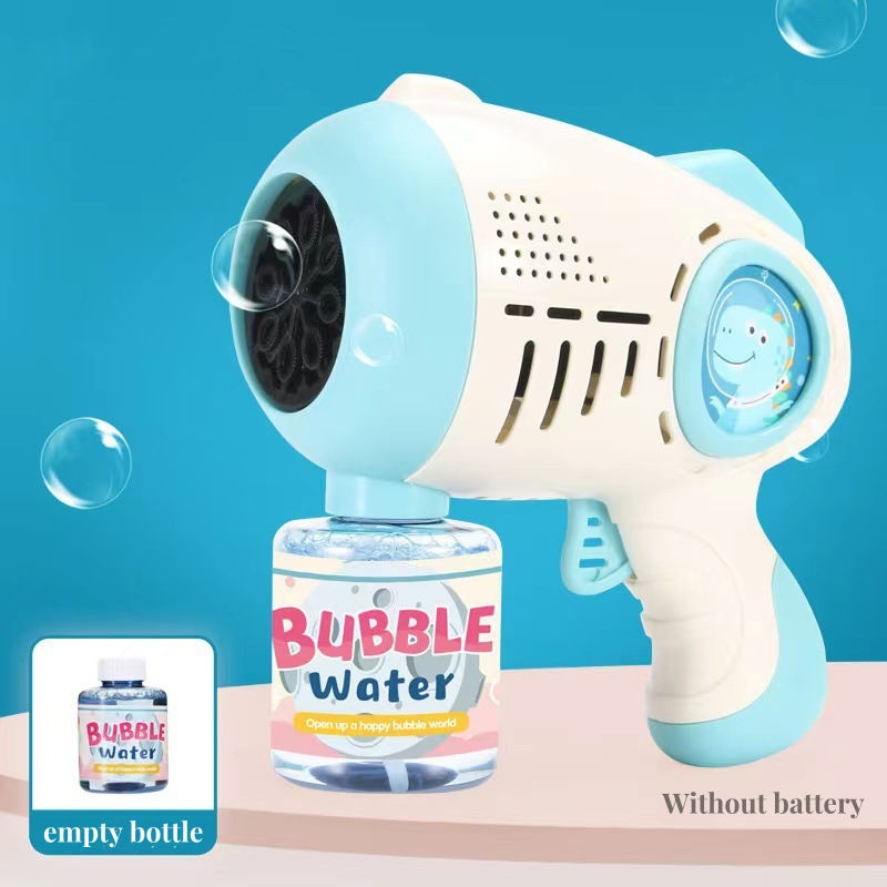 Miniature : Large Automatic Rocket Bubble Gun Dinosaur Big Holes Bubbles Machine Gun Launche