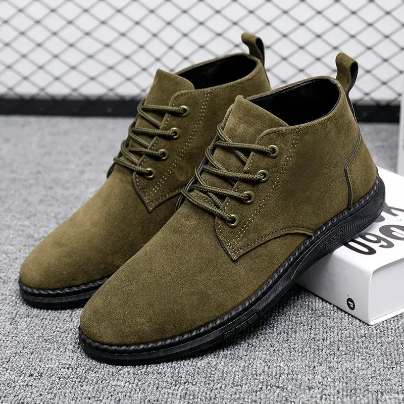 Miniature : Hommes chaussures de luxe en daim hommes Chelsea bottes  confortable à lacets b