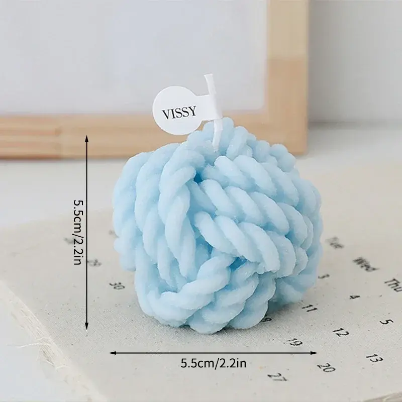 Miniature : Bougie aromatique parfumée en boule de laine, décoratives, Parfumées créatives