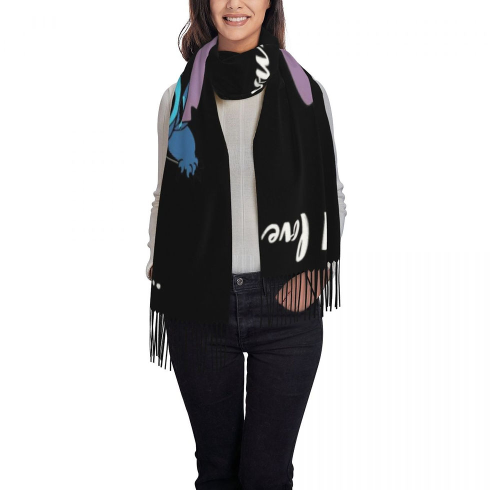 Écharpe à pampilles de point mignon personnalisée pour femmes, stitch